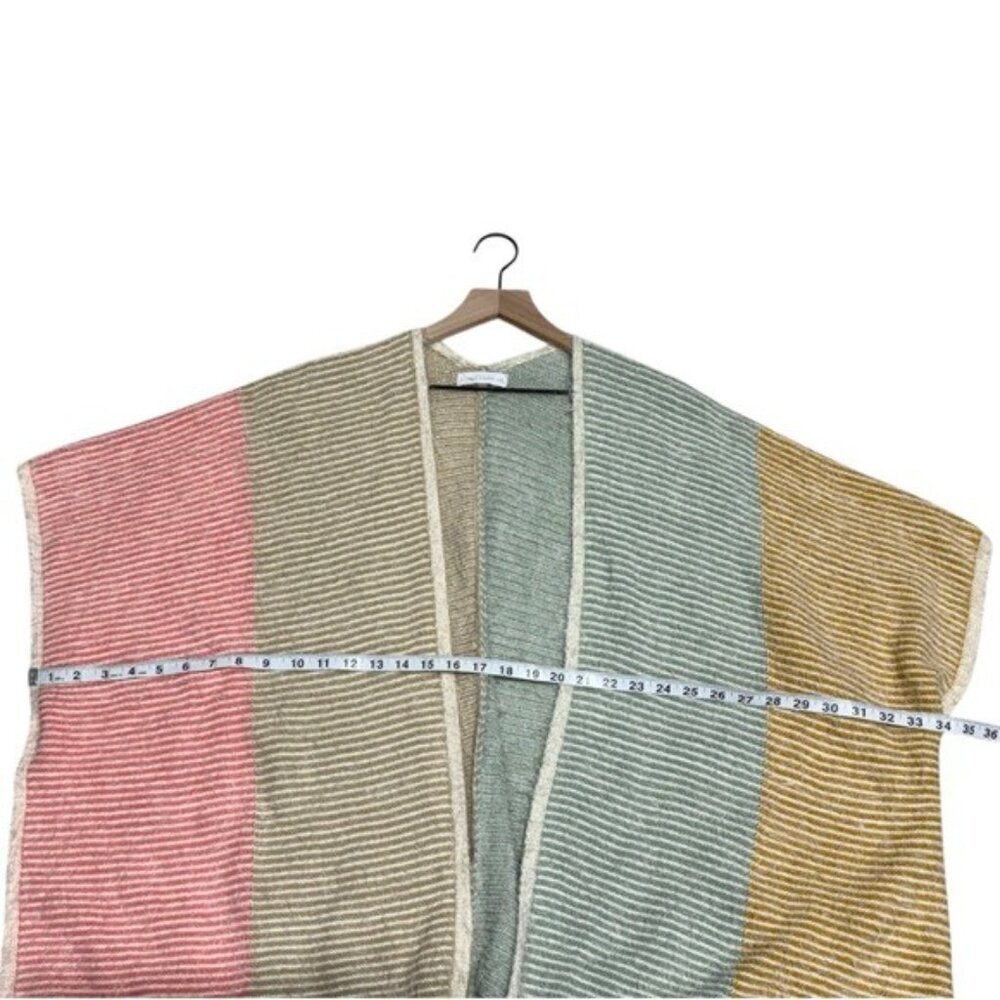 House of Harlow 1960 Pink and Green Color-Block Poncho Sweater Size L - Picture 8 of 10